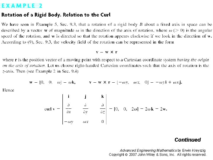 Pages 414 -415 b Continued Advanced Engineering Mathematics by Erwin Kreyszig Copyright 2007 John