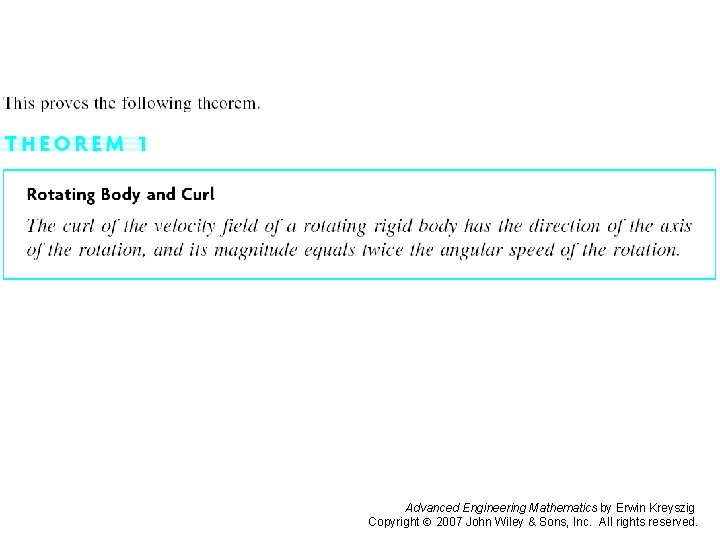 Pages 414 -415 b Advanced Engineering Mathematics by Erwin Kreyszig Copyright 2007 John Wiley