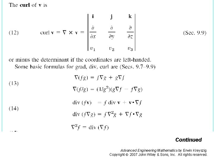Pages 417 -419 g Continued Advanced Engineering Mathematics by Erwin Kreyszig Copyright 2007 John