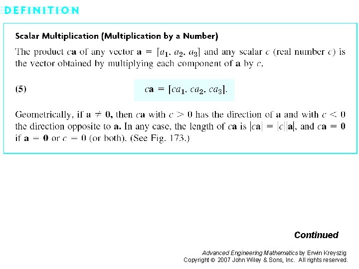 Page 368 (2 a) Continued Advanced Engineering Mathematics by Erwin Kreyszig Copyright 2007 John