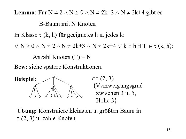 Lemma: Für N 2 N 0 N 2 k+3 N 2 k+4 gibt es