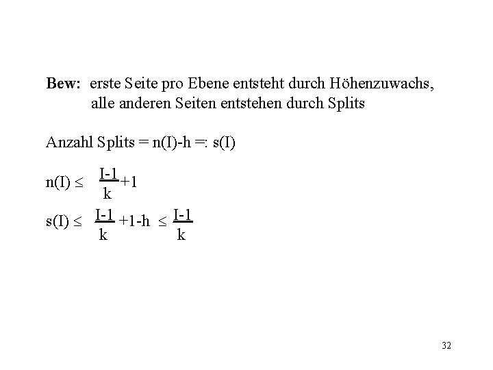 Bew: erste Seite pro Ebene entsteht durch Höhenzuwachs, alle anderen Seiten entstehen durch Splits