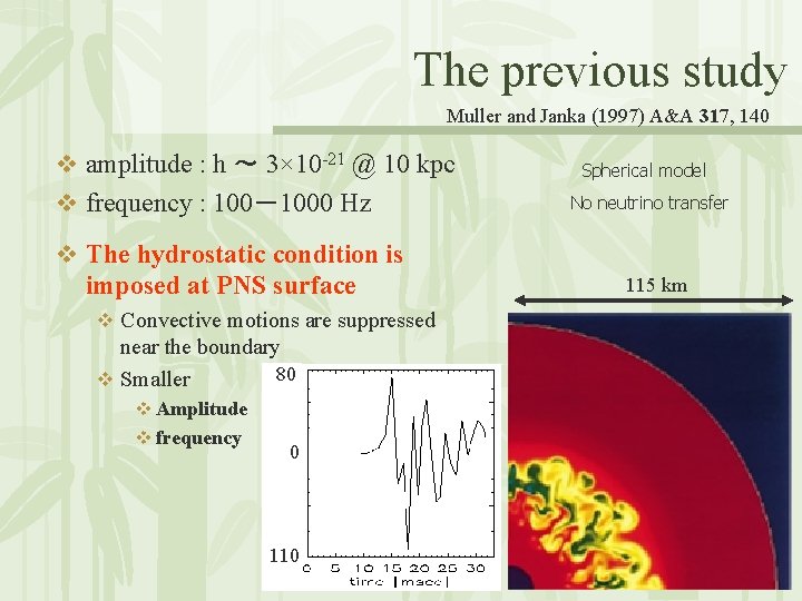 The previous study Muller and Janka (1997) A&A 317, 140 v amplitude : h