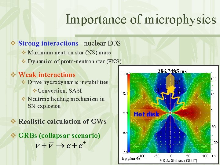 Importance of microphysics v Strong interactions : nuclear EOS v Maximum neutron star (NS)