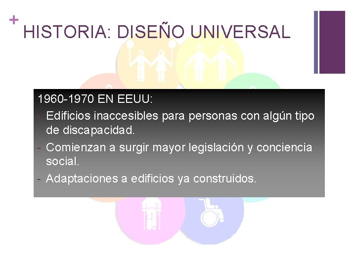 + HISTORIA: DISEÑO UNIVERSAL 1960 -1970 EN EEUU: - Edificios inaccesibles para personas con