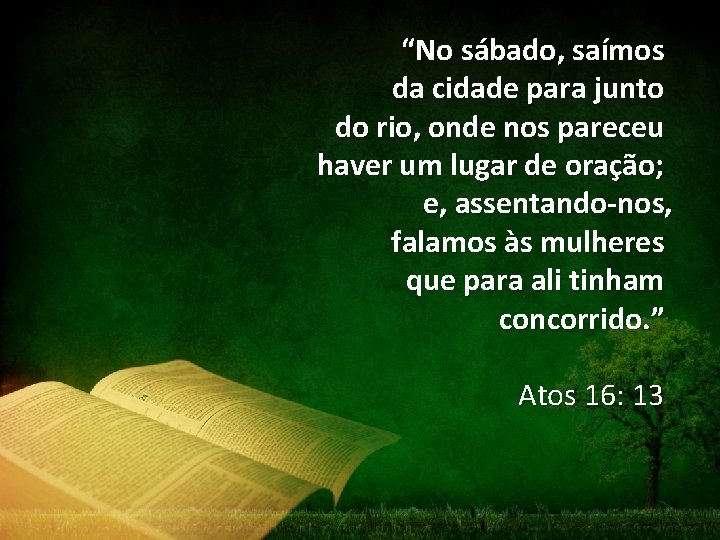 “No sábado, saímos da cidade para junto do rio, onde nos pareceu haver um