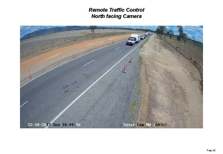Remote Traffic Control North facing Camera Page 20 