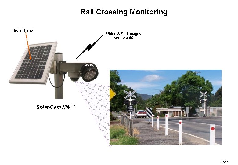 Rail Crossing Monitoring Solar Panel Video & Still Images sent via 4 G Solar-Cam