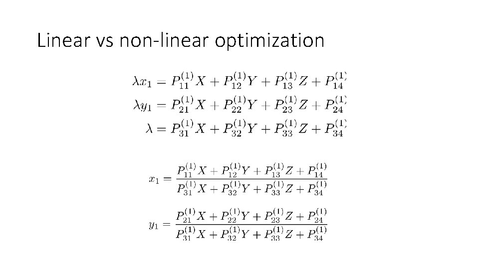 Linear vs non-linear optimization 