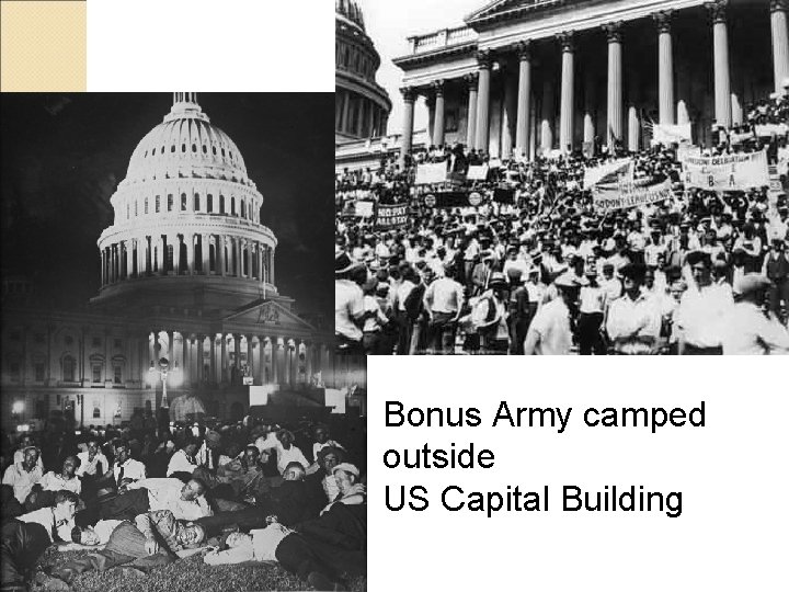 Bonus Army camped outside US Capital Building 