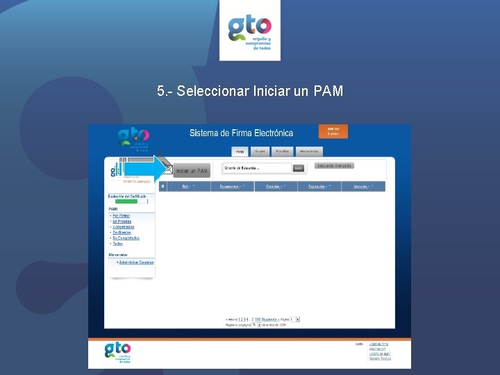 5. - Seleccionar Iniciar un PAM 