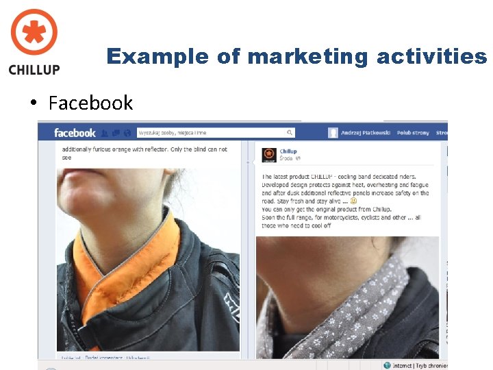 Example of marketing activities • Facebook 