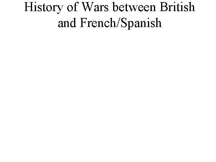 History of Wars between British and French/Spanish 