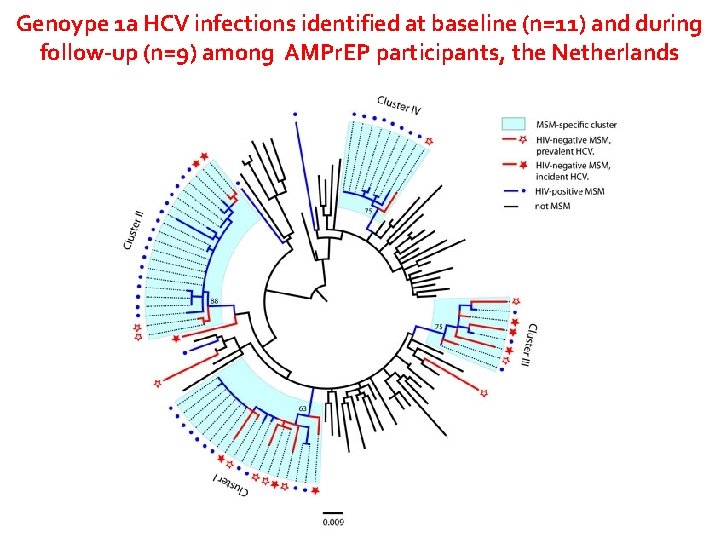 Genoype 1 a HCV infections identified at baseline (n=11) and during follow-up (n=9) among