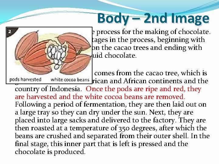 Body – 2 nd Image The diagram explains the process for the making of Body – 2 nd Image The diagram explains the process for the making of