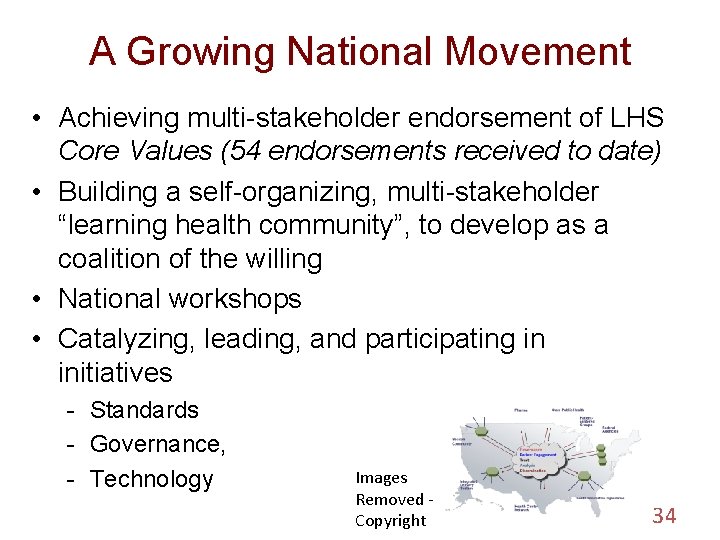 A Growing National Movement • Achieving multi-stakeholder endorsement of LHS Core Values (54 endorsements