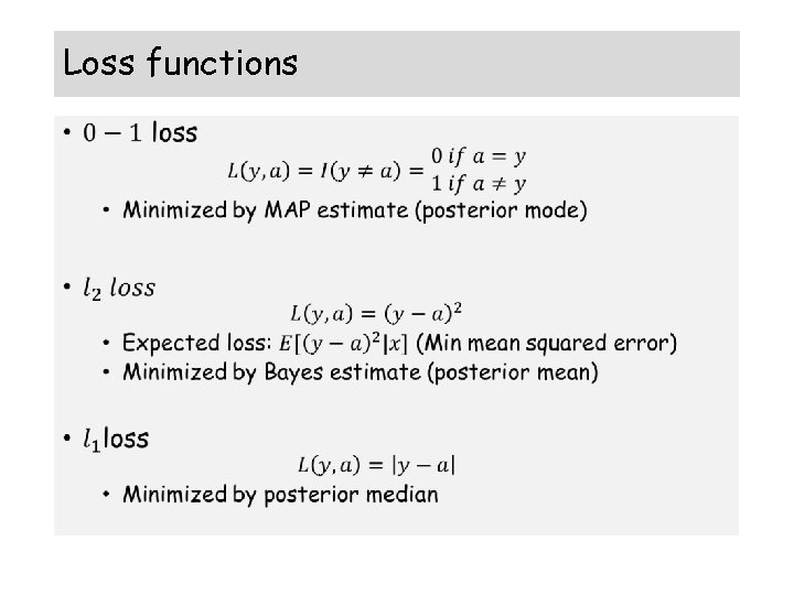 Loss functions • 