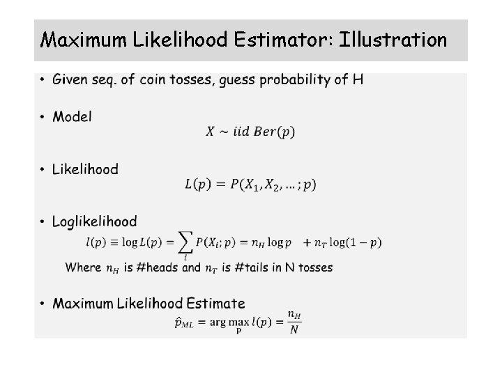 Maximum Likelihood Estimator: Illustration • 