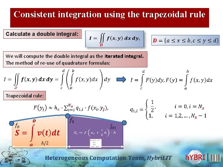 Consistent integration using the trapezoidal rule Calculate a double integral: We will compute the