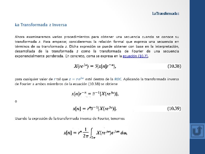 La Transformada z • 