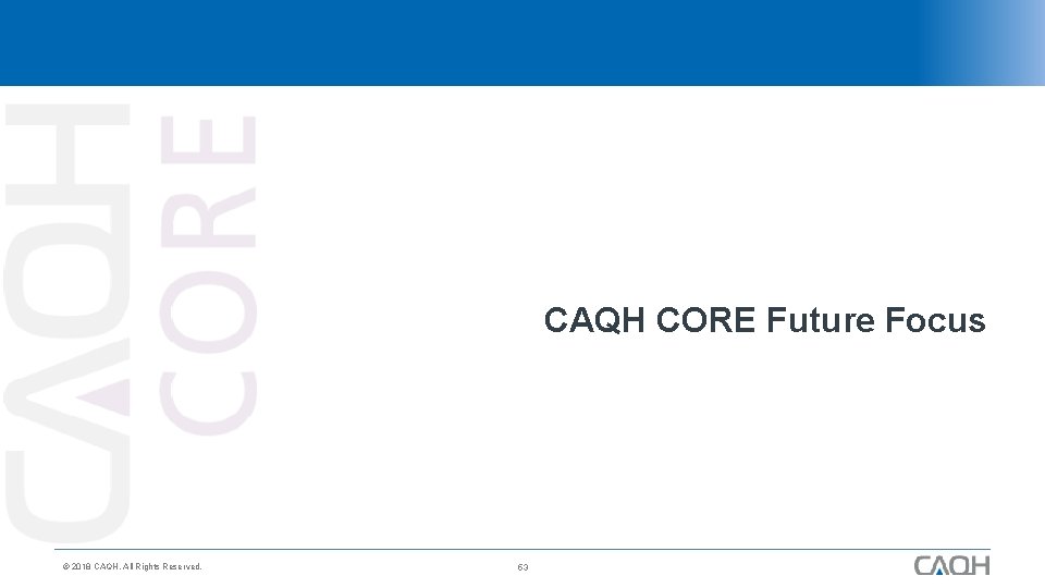 CAQH CORE Future Focus © 2018 CAQH, All Rights Reserved. 53 