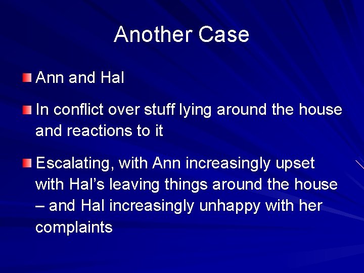 Another Case Ann and Hal In conflict over stuff lying around the house and Another Case Ann and Hal In conflict over stuff lying around the house and