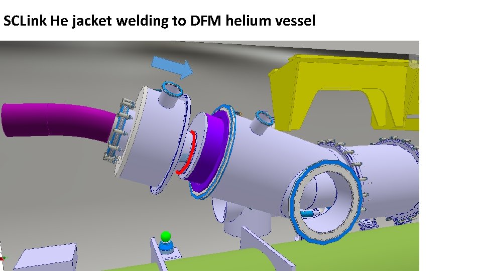 SCLink He jacket welding to DFM helium vessel 