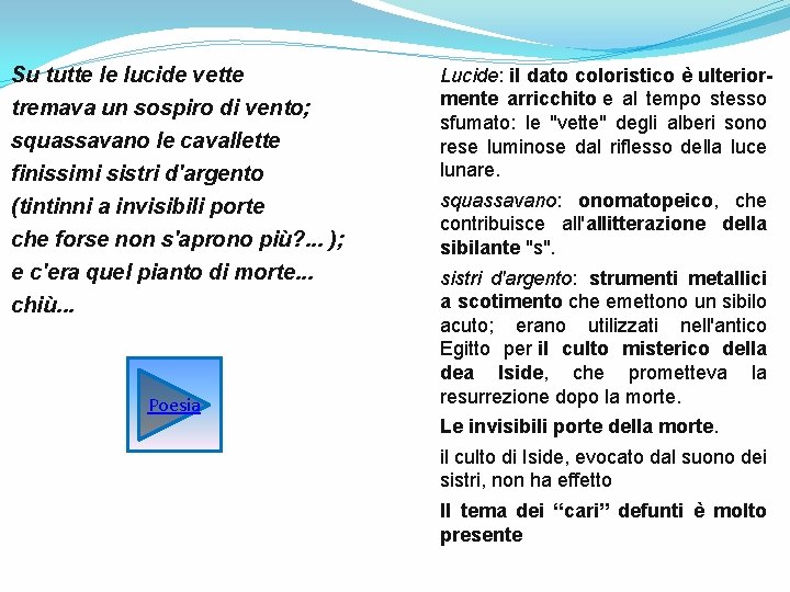 Su tutte le lucide vette tremava un sospiro di vento; squassavano le cavallette finissimi