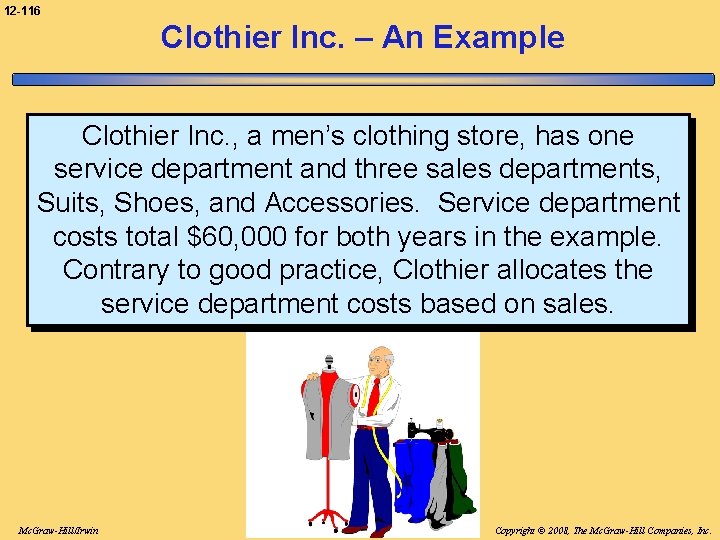 12 -116 Clothier Inc. – An Example Clothier Inc. , a men’s clothing store,