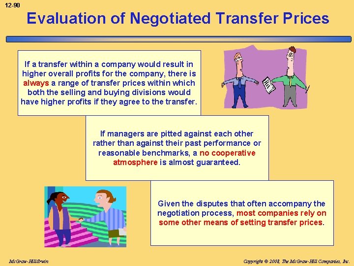 12 -90 Evaluation of Negotiated Transfer Prices If a transfer within a company would