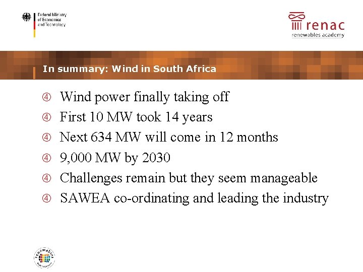 placeholder partner logo In summary: Wind in South Africa Wind power finally taking off