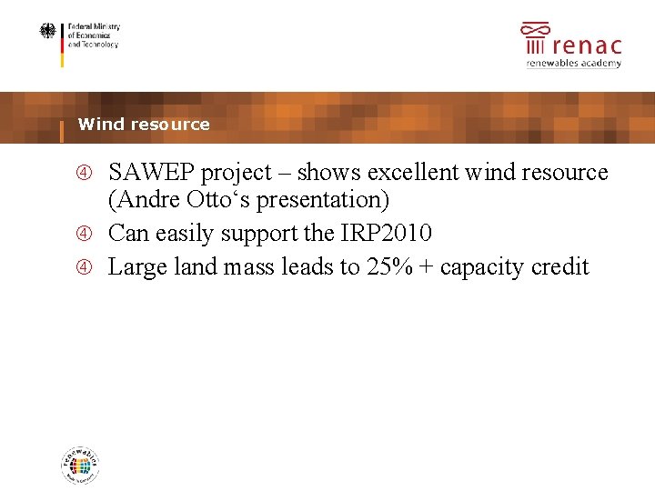 placeholder partner logo Wind resource SAWEP project – shows excellent wind resource (Andre Otto‘s