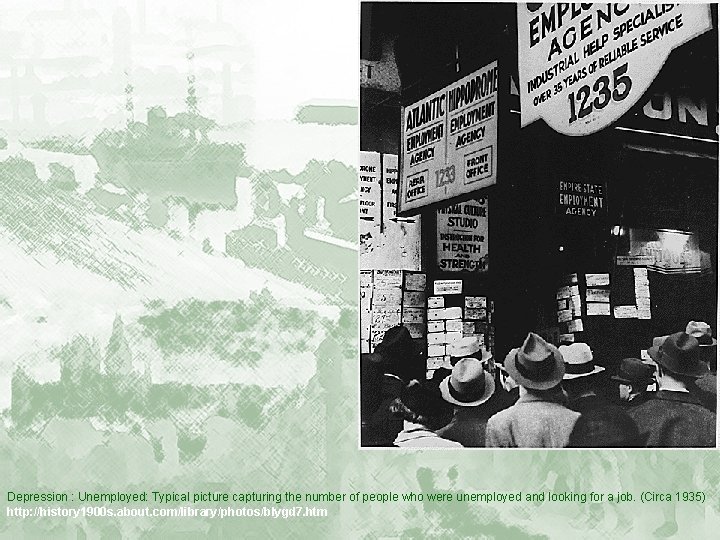 Depression : Unemployed: Typical picture capturing the number of people who were unemployed and Depression : Unemployed: Typical picture capturing the number of people who were unemployed and