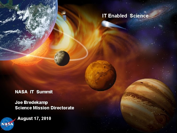 IT Enabled Science NASA High-end Computing Environment NASA IT Summit Joe Bredekamp Science Mission