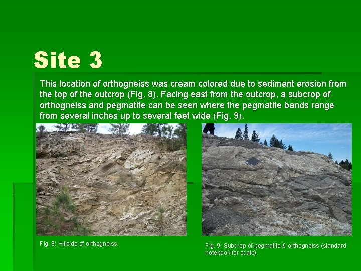 Site 3 This location of orthogneiss was cream colored due to sediment erosion from