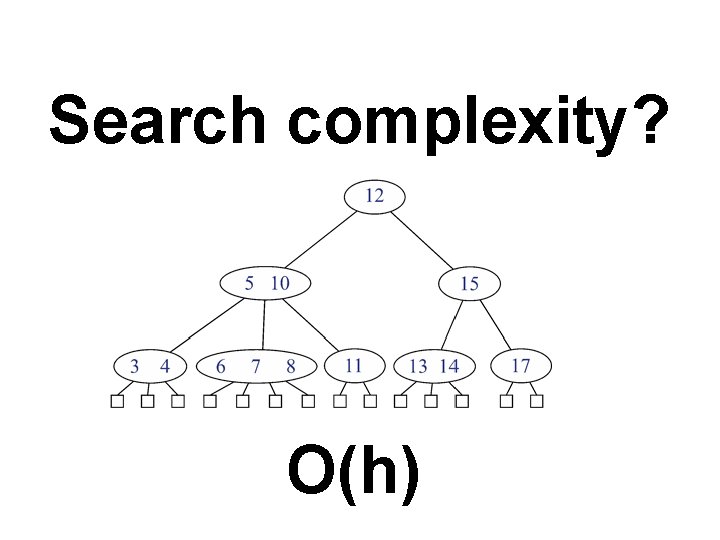 Search complexity? O(h) 
