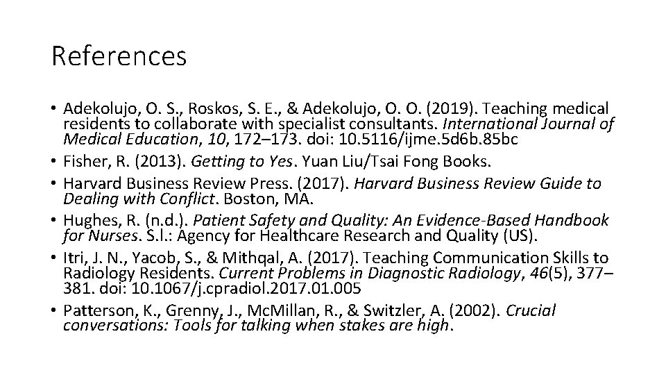 References • Adekolujo, O. S. , Roskos, S. E. , & Adekolujo, O. O. References • Adekolujo, O. S. , Roskos, S. E. , & Adekolujo, O. O.