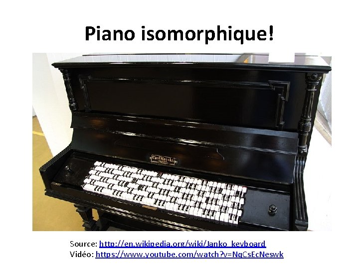 Piano isomorphique! Source: http: //en. wikipedia. org/wiki/Janko_keyboard Vidéo: https: //www. youtube. com/watch? v=Nq. Cs.