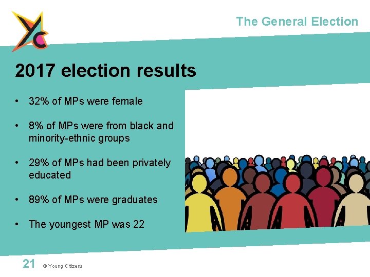 The General Election 2017 election results • 32% of MPs were female • 8%