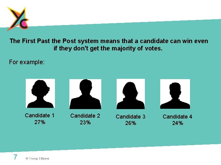 The First Past the Post system means that a candidate can win even if