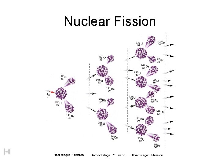 Nuclear Fission First stage: 1 fission Second stage: 2 fission Third stage: 4 fission