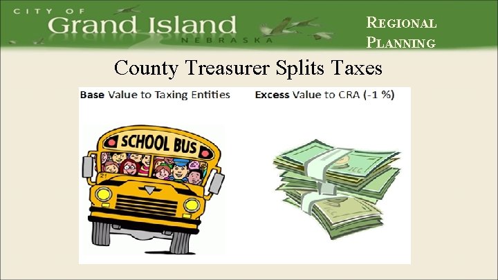 REGIONAL PLANNING County Treasurer Splits Taxes 