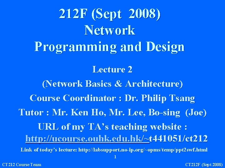 212 F Sept 2008 Network Programming and Design