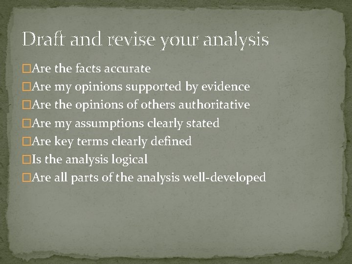 Analysis What is an analysis A type of