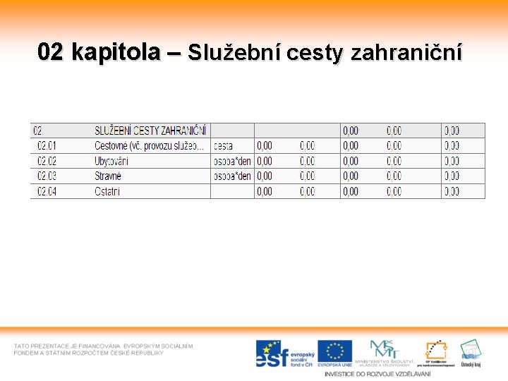 02 kapitola – Služební cesty zahraniční 