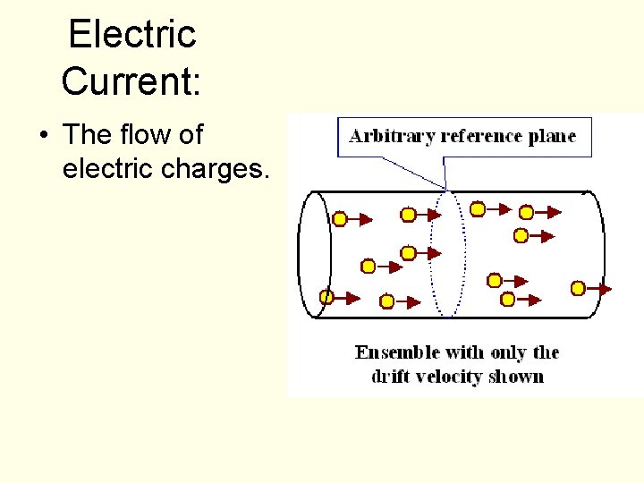 Electric Current: • The flow of electric charges. Electric Current: • The flow of electric charges.