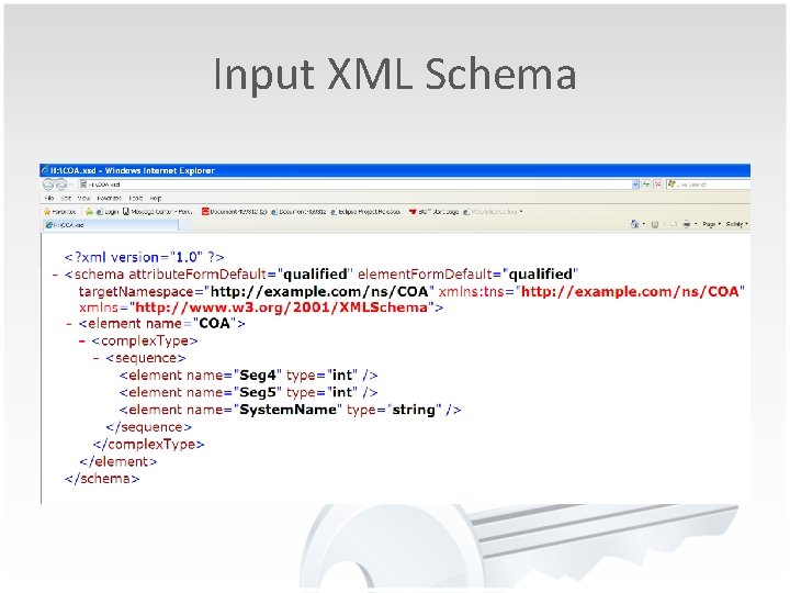 Input XML Schema Input XML Schema