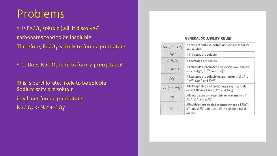 Problems 1. Is Fe. CO 3 soluble (will it dissolve)? carbonates tend to be