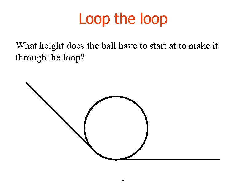 Loop the loop What height does the ball have to start at to make