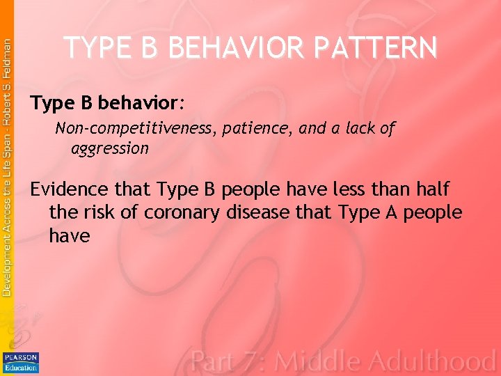 TYPE B BEHAVIOR PATTERN Type B behavior: Non-competitiveness, patience, and a lack of aggression TYPE B BEHAVIOR PATTERN Type B behavior: Non-competitiveness, patience, and a lack of aggression